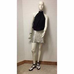 MLV Platinum Sequin Mini Skirt